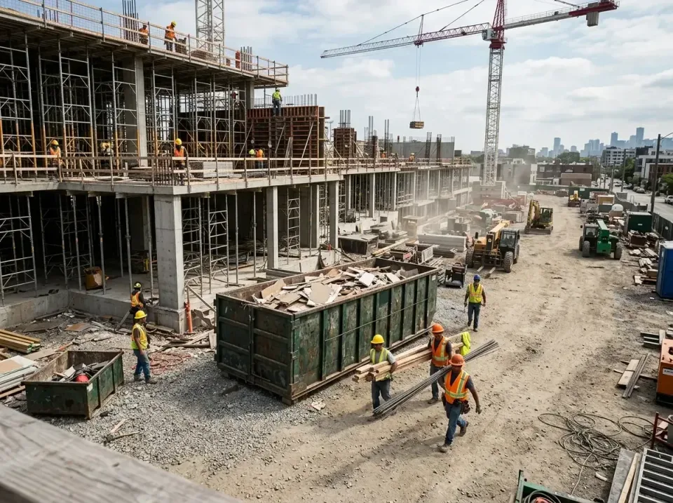 commercial-construction-site-w-002 — frequently asked questions, Low Cost Construction Dumpster Rental in Fairmont, MN